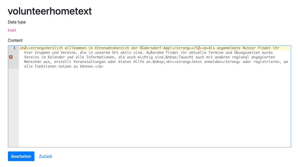 Inhalt volunteerhometext